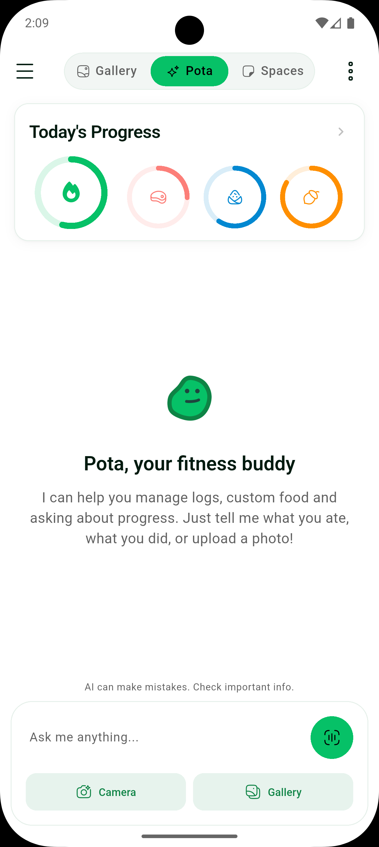 Pota App - Calorie Tracker and Habit Tracker Screenshot